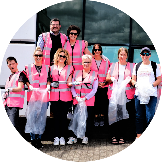 Members of WSA staff going out at lunchtime to do a litter pick around the local area