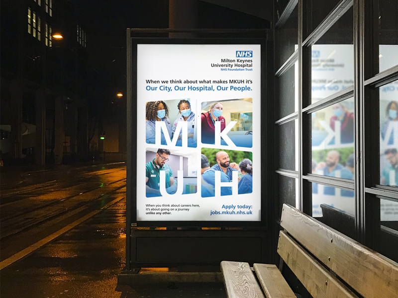 a healthcare recruitment advertising 6 sheet poster with medical staff featured in the photography