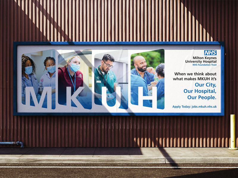 a healthcare recruitment advertising 48 sheet billboard with medical staff featured in the photography