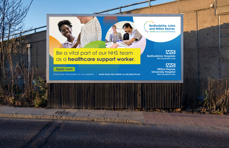 a healthcare recruitment campaign billboard 48 sheet advertisement on the street