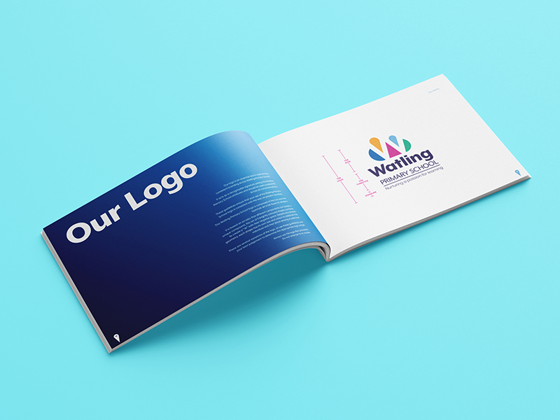 an image of a school brand guidelines and identity design